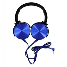 Fone de Ouvido Estéreo Headphone Extra Bass Azul Top Rio